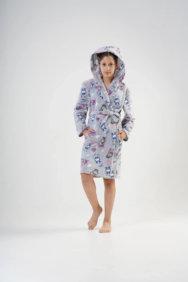 Szlafrok Dziecięcy Vienetta, Owl Robe, Szary, r. 134 - 164 image 3