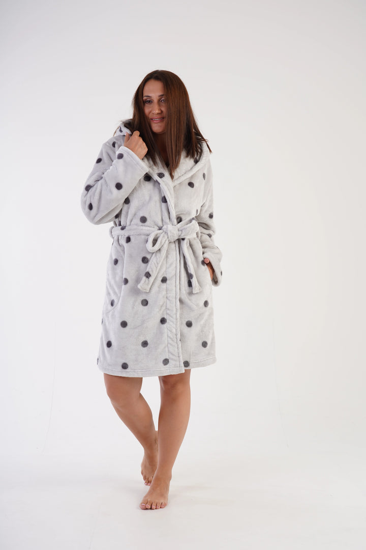 Szlafrok damski Vienetta Plush Paradise, szary, r. 1XL-4XL image 3