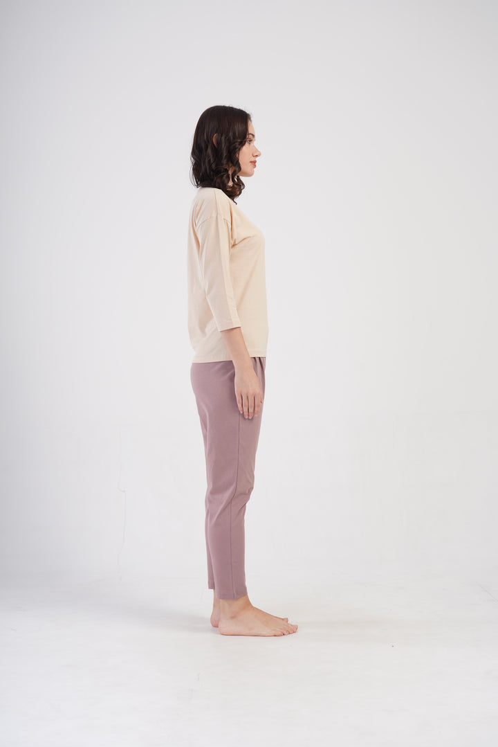 Piżama Damska Vienetta Simpliciti, Beżowy, r. S-XL