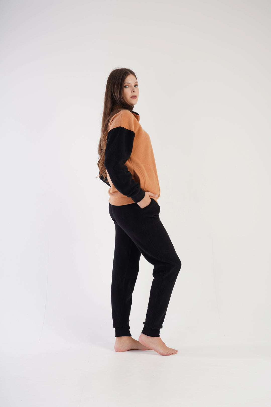 Piżama Damska Polarowa Vienetta Embrace, brązowo-czarna, r. S-XL image 4