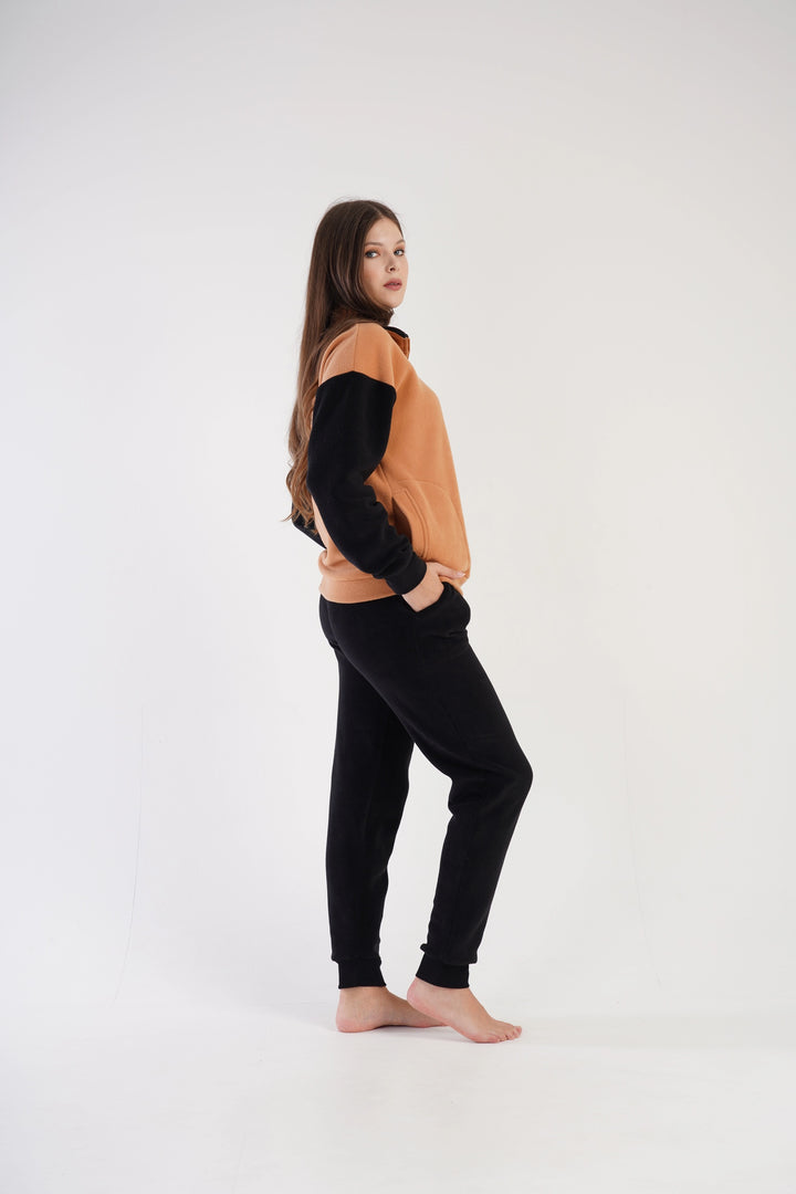 Piżama Damska Polarowa Vienetta Embrace, brązowo-czarna, r. S-XL image 4