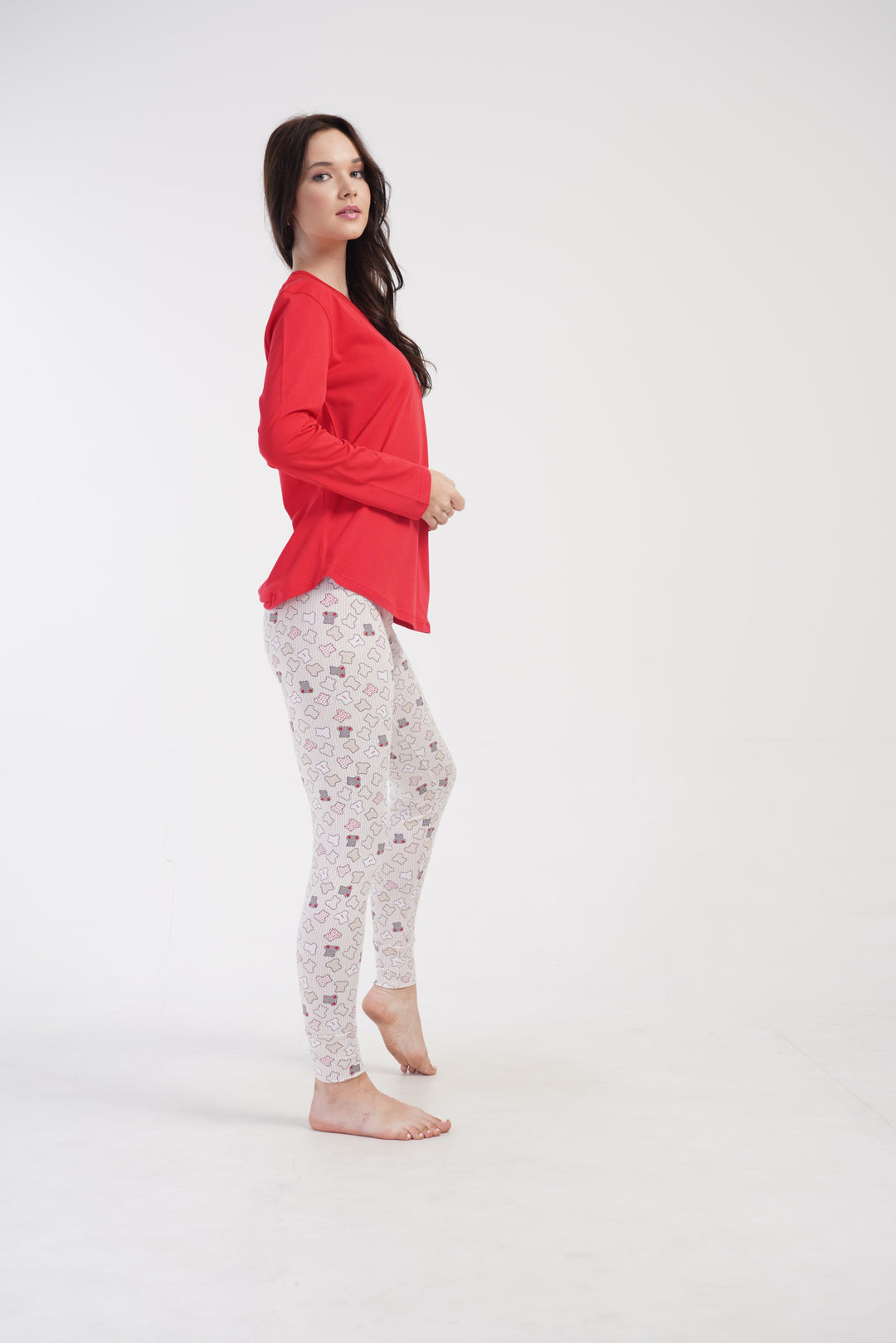 Piżama Damska Vienetta Amore, Czerwony, r. S-XL