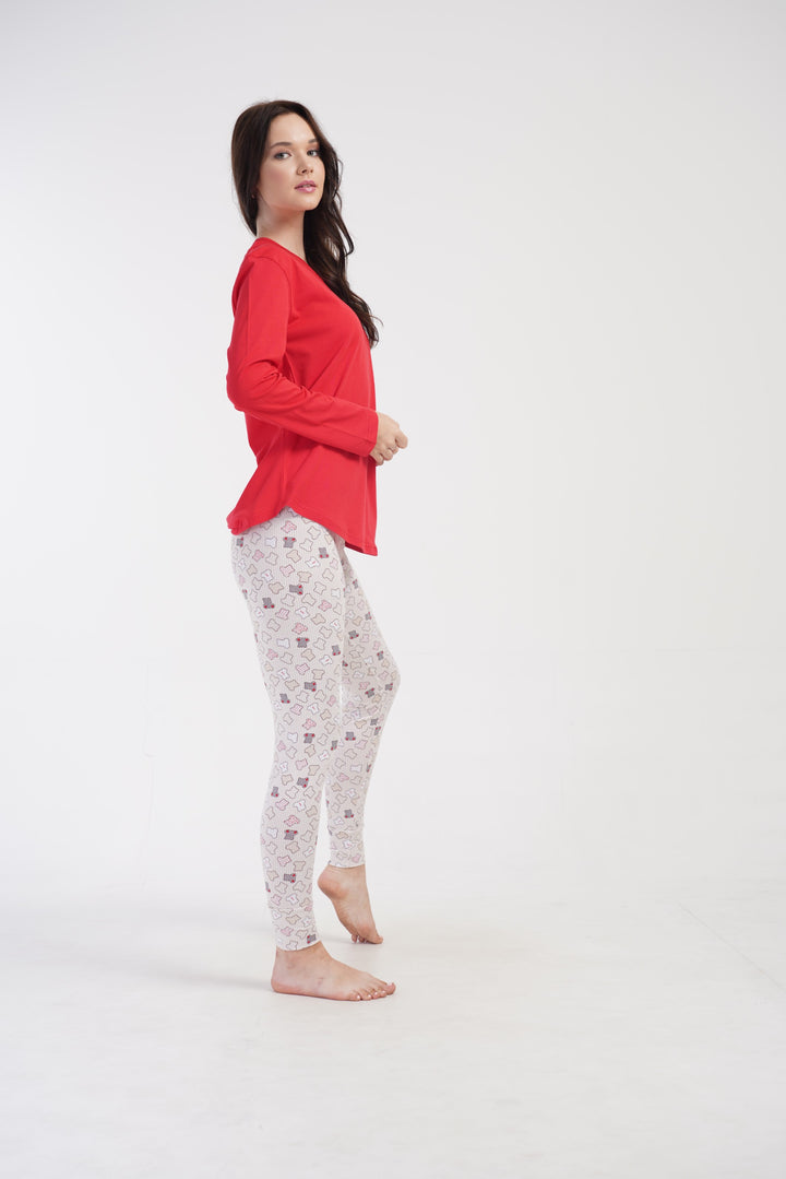 Piżama Damska Vienetta Amore, Czerwony, r. S-XL