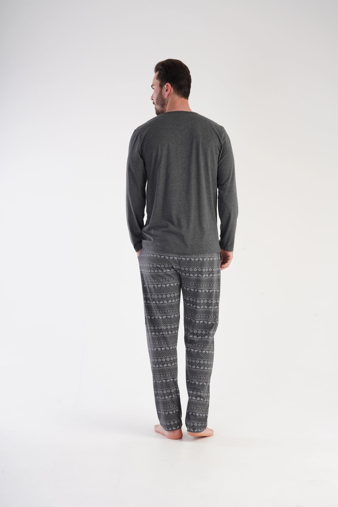 Piżama Męska Vienetta Northern Nights, grafitowa, r. 1XL-4XL image 5