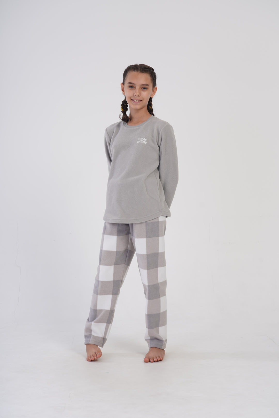 Piżama dziewczęca Vienetta Warm dream, Szary, r. 134-164