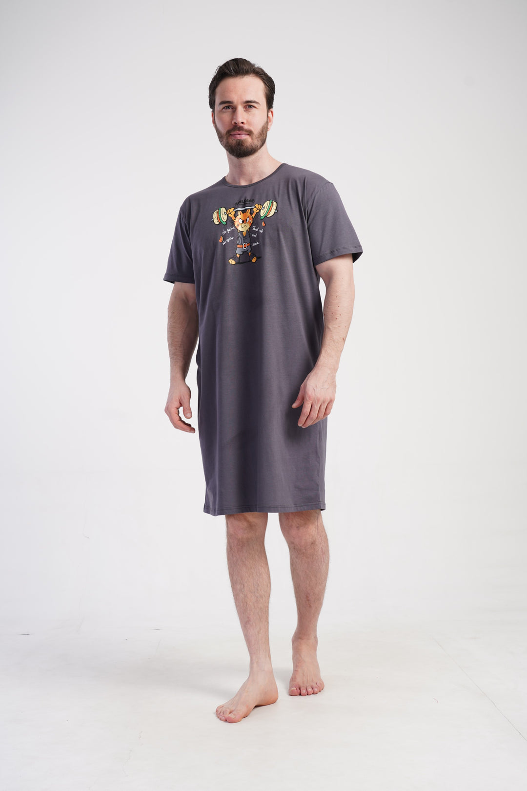 Koszula męska Vienetta Tiger Night, Szary, r. L-XXXL