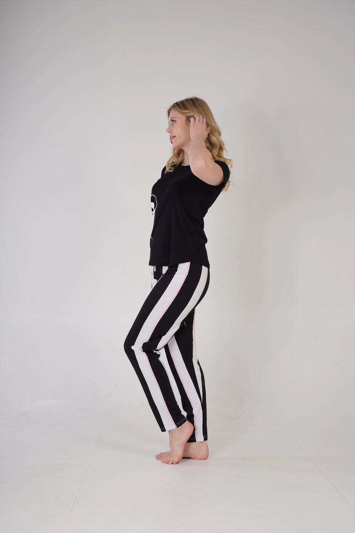 Piżama Damska Vienetta Panda Haven, czarna, r. S-XL image 3