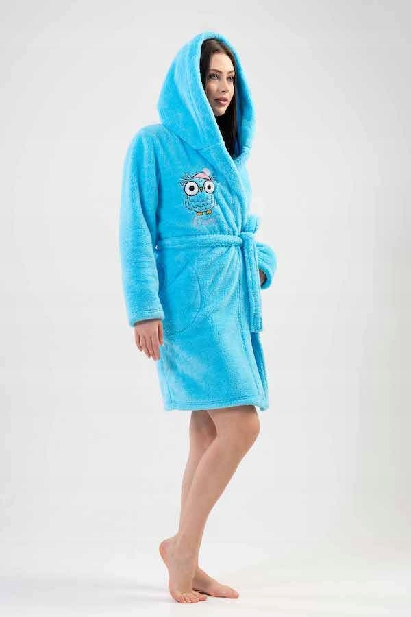 Szlafrok damski Vienetta, Blue Bird, Niebieska, r. S-L image 2