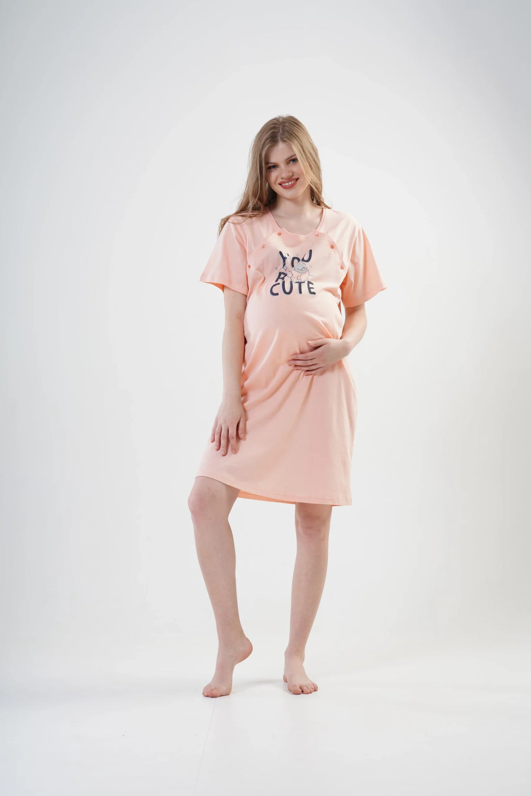 Koszula do Karmienia Vienetta Cute Elephant Mama, Brzoskwiniowy, r. 36-42 image 0