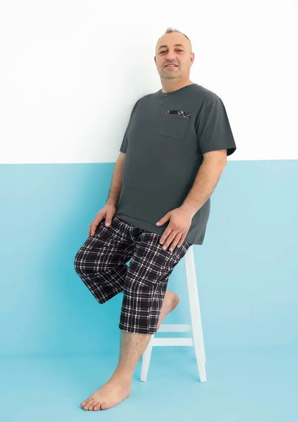 Piżama Męska Gray Elegance, Szary, r. 2XL-4XL image 0