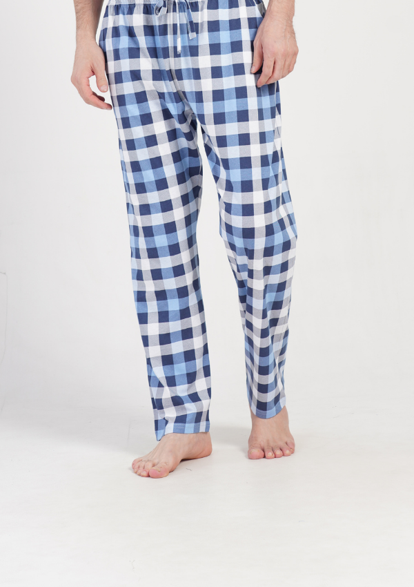 Spodnie męskie Vienetta Comfort Check, Niebieski, r. M-XXL