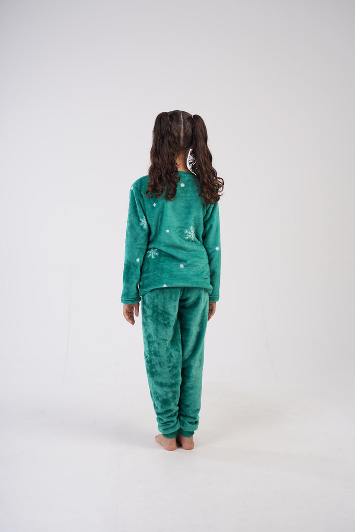 Piżama dziewczęca Vienett Green Paws, Zielony r. 128-158