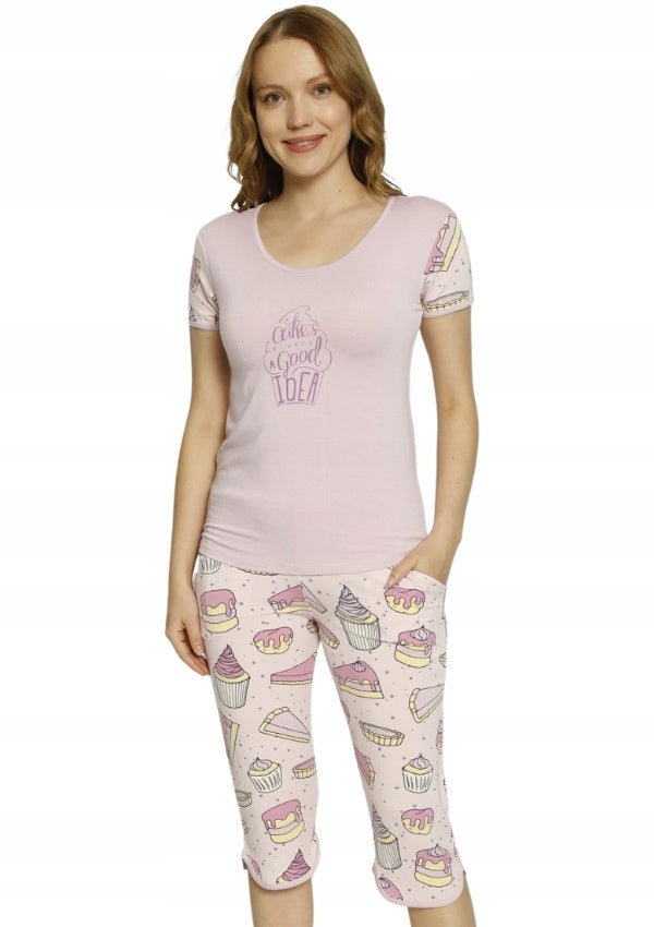 Piżama Damska Vienetta, Good Idea, Różowy, r. S-XL