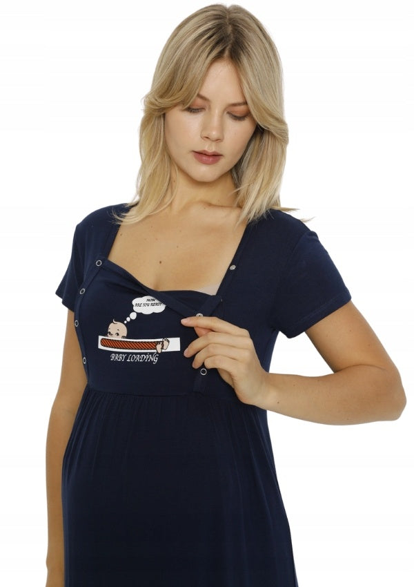 Koszula do karmienia Vienetta, Baby Loading, Granatowy, r. M-XXL image 1