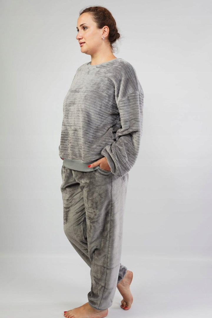 Piżama Damska Vienetta, All Grey, Szary, r. 1XL-3XL image 2