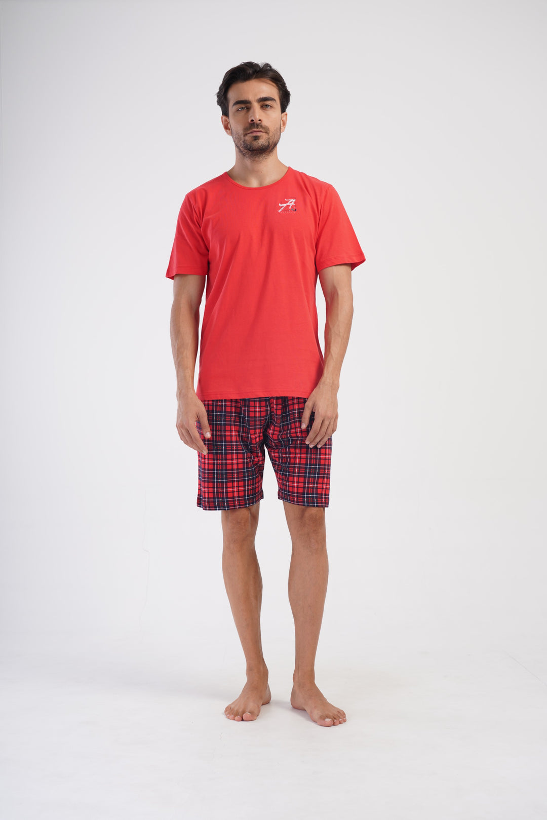 Piżama Męska Vienetta Red Comfort, Czerwony, r. L-XXL