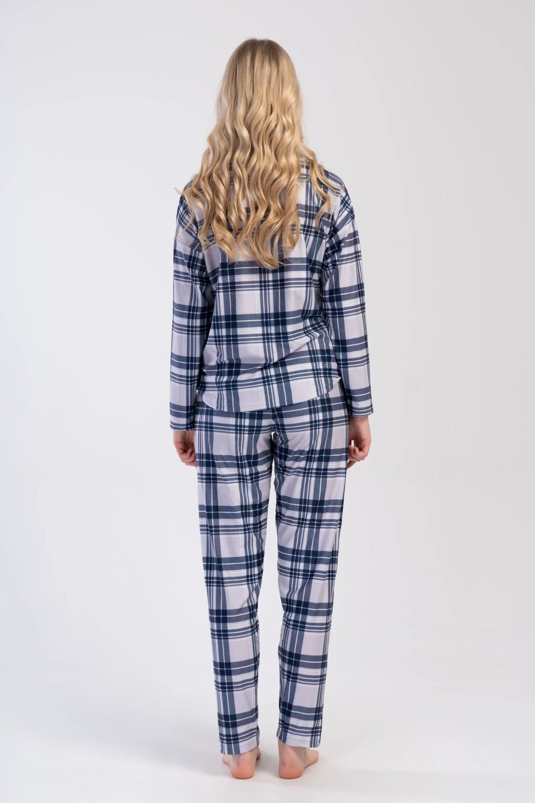 Piżama Damska Vienetta Cozy Check, Szary, r. S-XL image 1