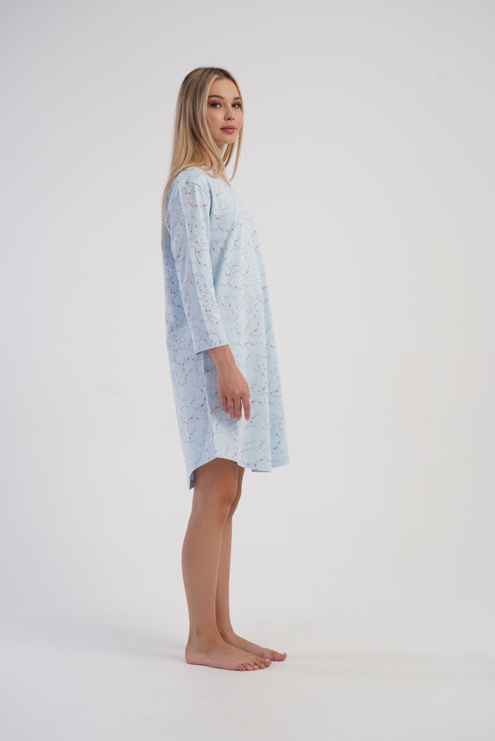 Koszula Nocna Damska Vienetta Cozy Blue, Niebieski, r. M - XXL