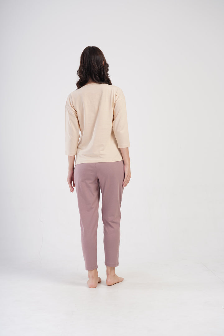 Piżama Damska Vienetta Simpliciti, Beżowy, r. S-XL