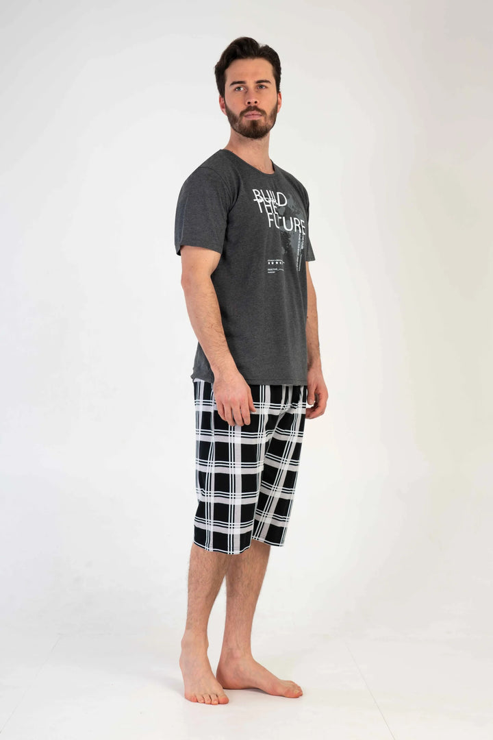 Piżama Męska Vienetta Future, Szary, r. 1XL-4XL image 0