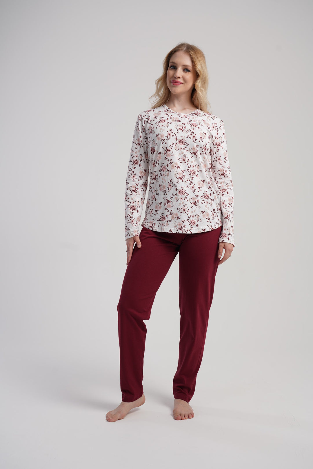 Piżama Damska Vienetta Floral Vibes, Biały, r. M-XXL