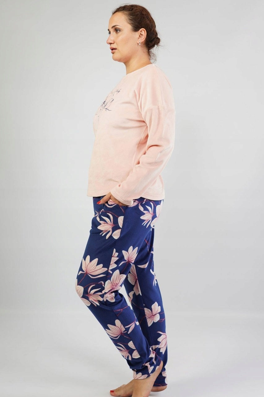 Piżama damska Vienetta, Plant Lady, Różowy, r. 1XL-4XL