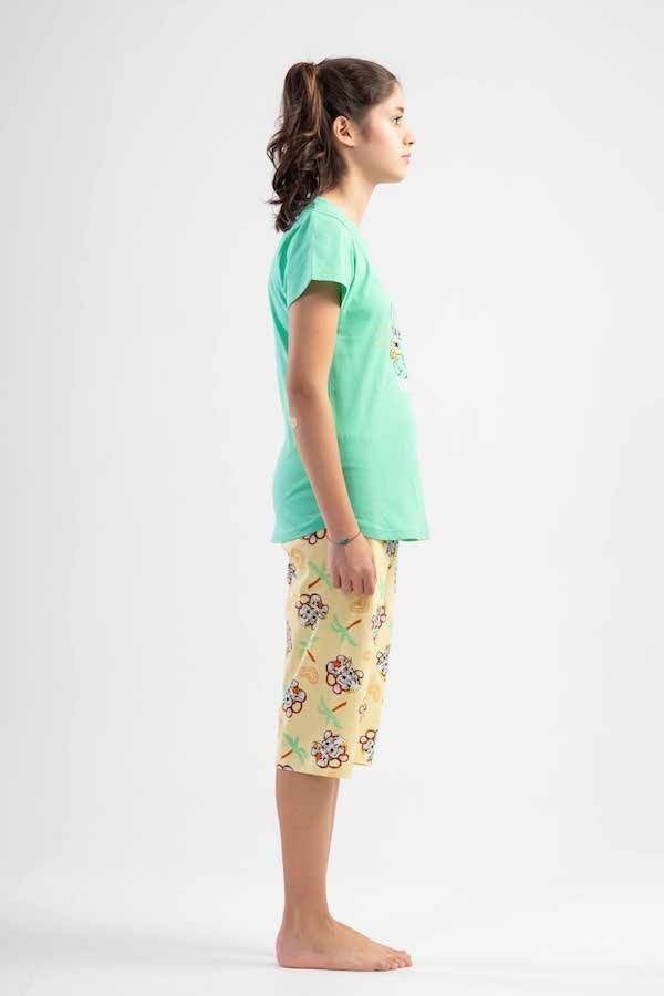 Piżama Dziewczęca Vienetta, Positive Energy, Zielona, r. 110-122 image 3