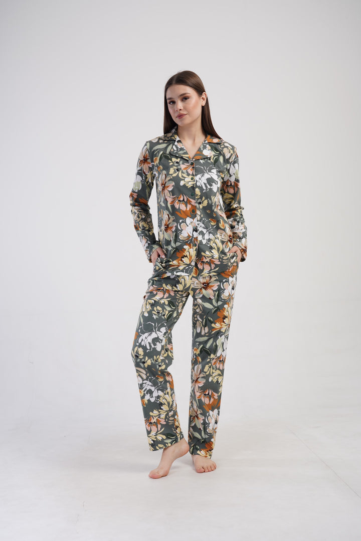 Piżama Damska Vienetta Green Embrace, Zielony, r. M-XXL