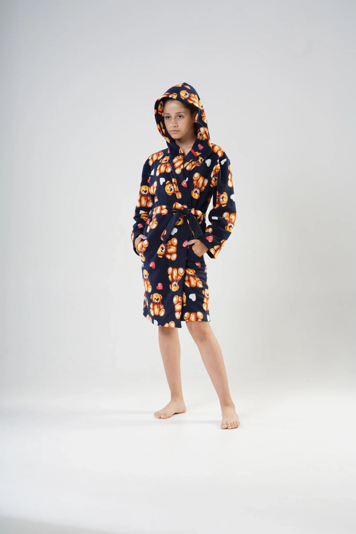 Szlafrok Dziecięcy Vienetta, Teddy Robe, Granatowy, r. 134 - 164 image 2