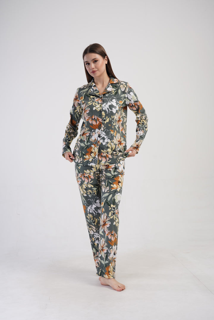 Piżama Damska Vienetta Green Embrace, Zielony, r. M-XXL