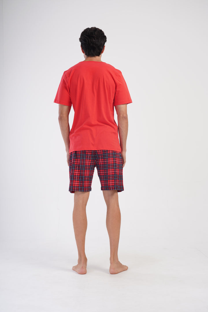 Piżama Męska Vienetta Red Comfort, Czerwony, r. L-XXL