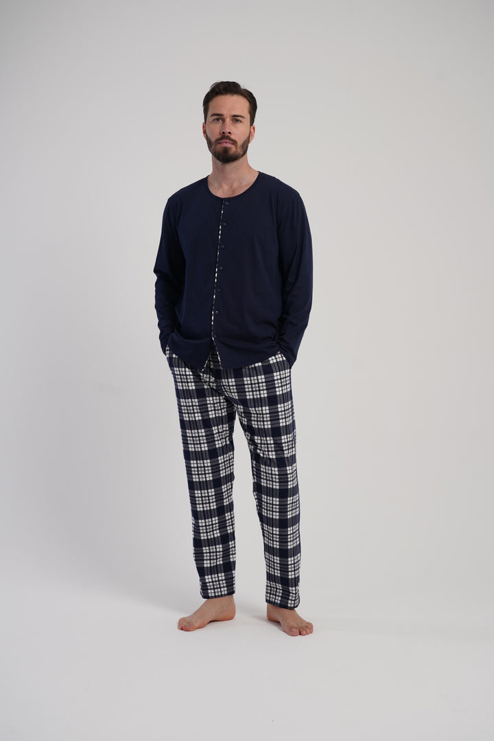 Piżama Męska Vienetta Classic Comfort, Granatowy, r. 1XL-4XL