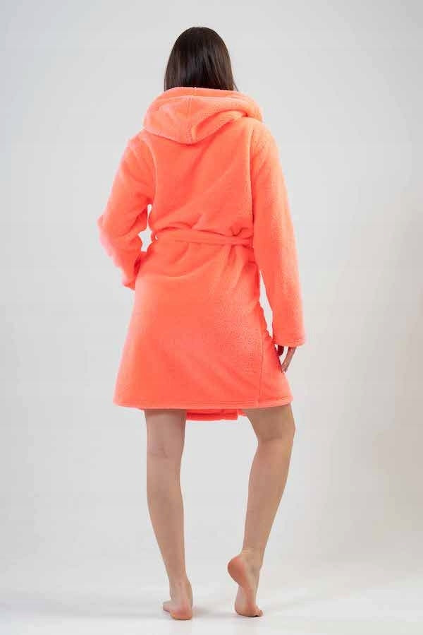 Szlafrok damski Vienetta, Pink Neon, Różowy, r. S-L