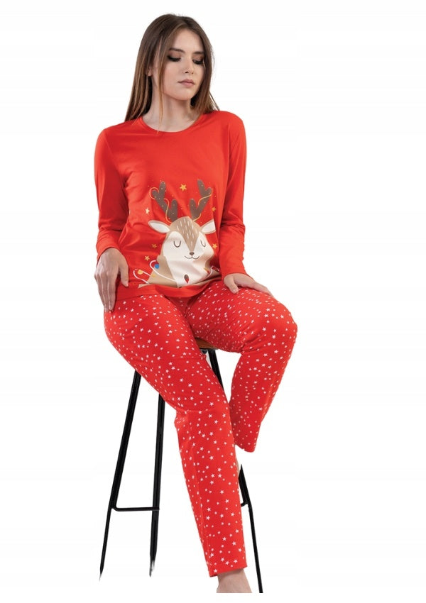 Piżama Damska Vienetta, Christmas, Czerwony, r. S-XL