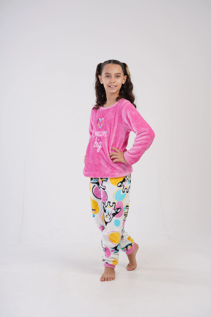 Piżama dziewczęca Vienetta Freaky Giraffe różowy r. 128-164 image 3