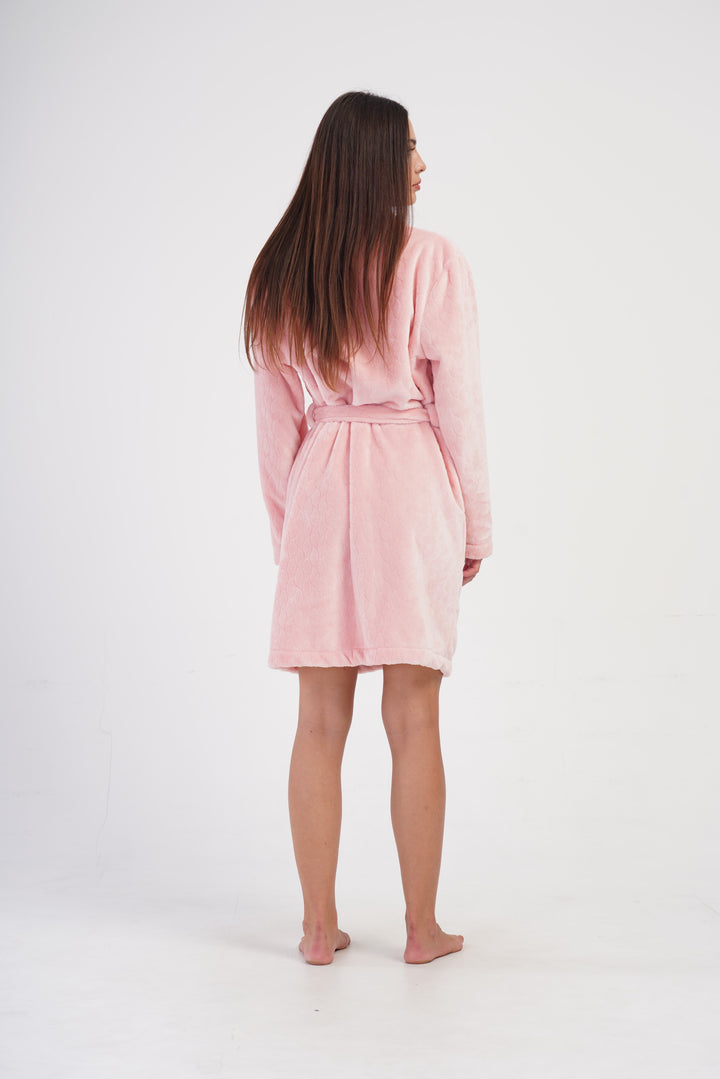 Szlafrok damski Vienetta Pink Classic, Różowy, r. S-L