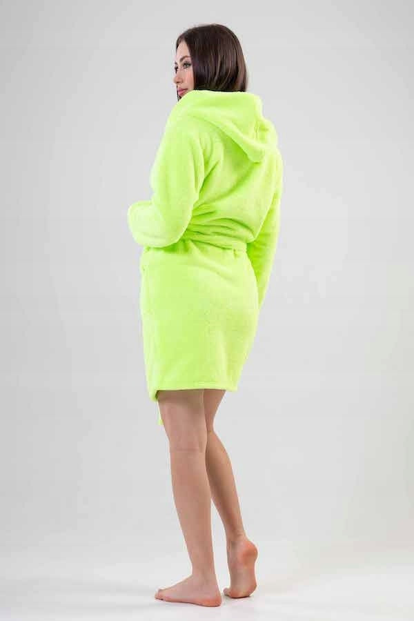 Szlafrok damski Vienetta, Alien, Zielony Neon, r. S-L