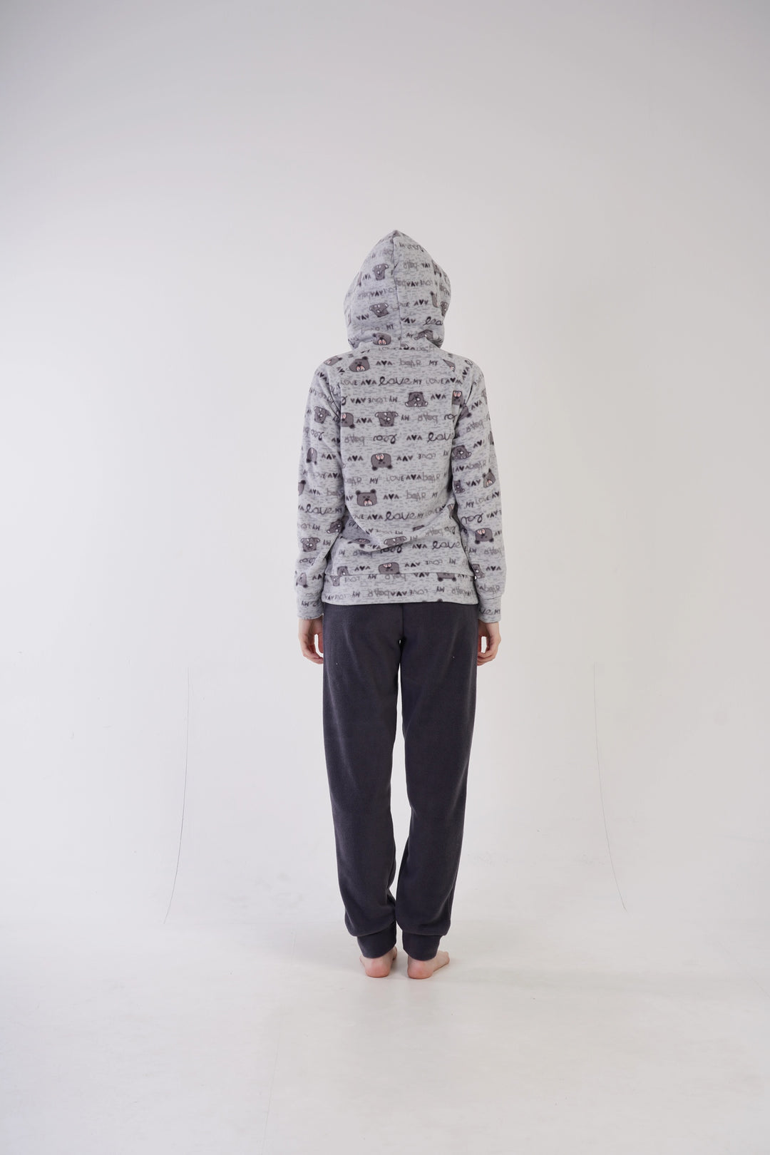 Piżama Damska Polarowa Vienetta My Love, szara, r. S-XL image 6