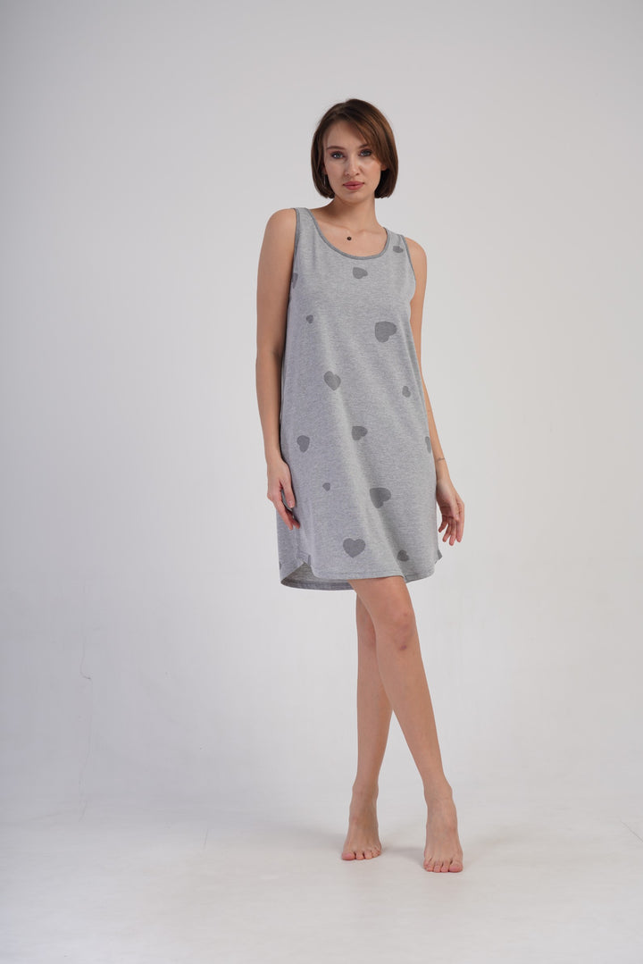 Koszula Nocna Vienetta Hearts Dreams, Szary, r. M-XXL