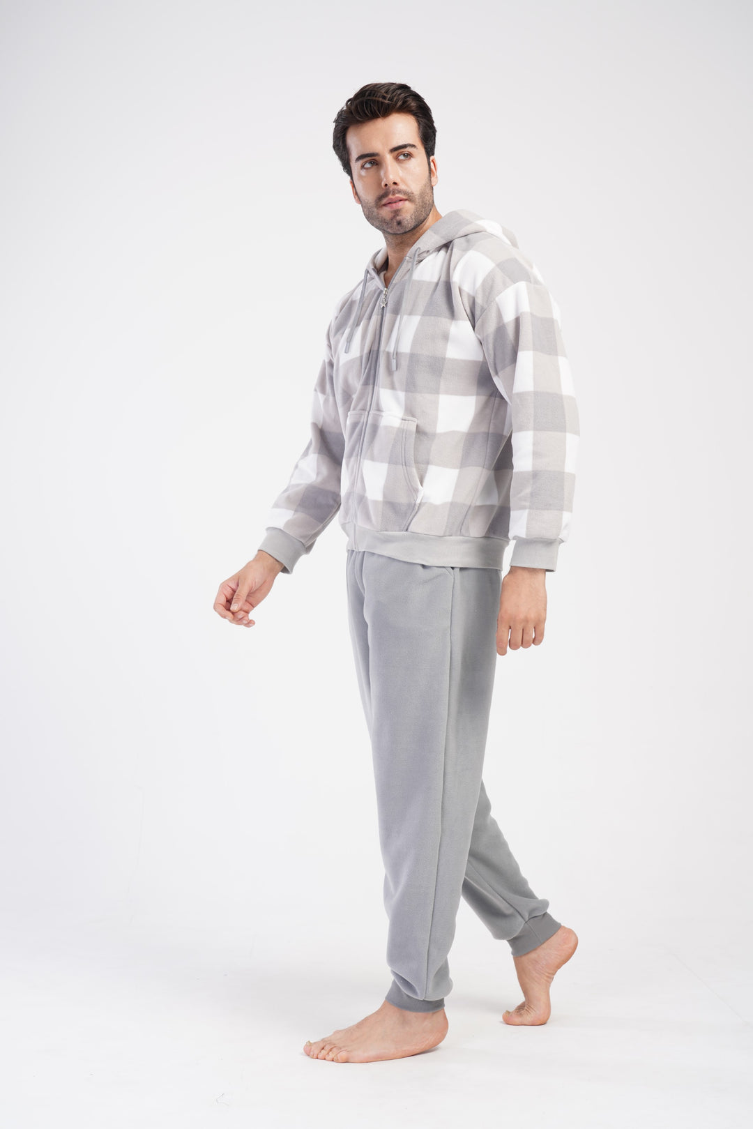 Piżama Męska Vienetta Warm Gray, Szary, r. M-XXL