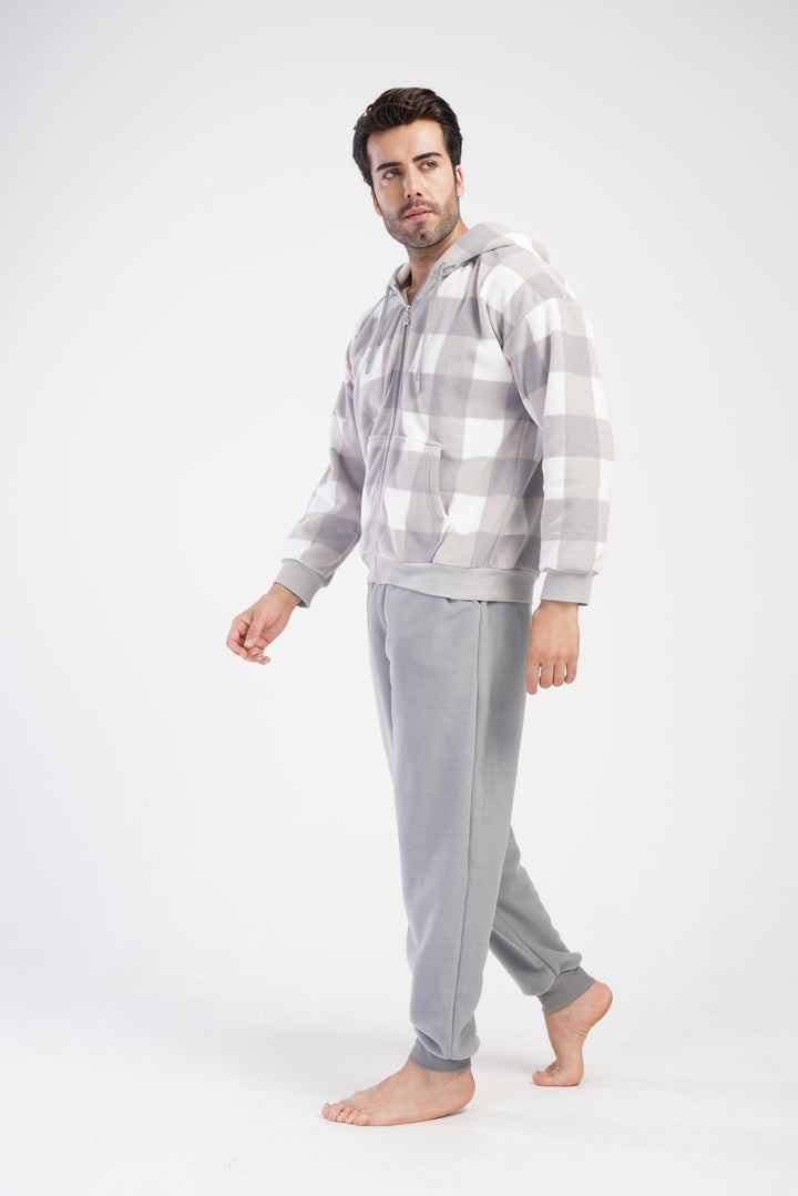 Piżama Męska Vienetta Warm Gray, Szary, r. M-XXL