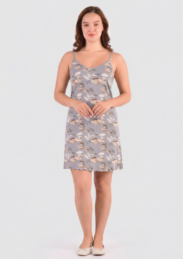 Koszula Nocna Leaf Harmony, Szary, r. M - 2XL