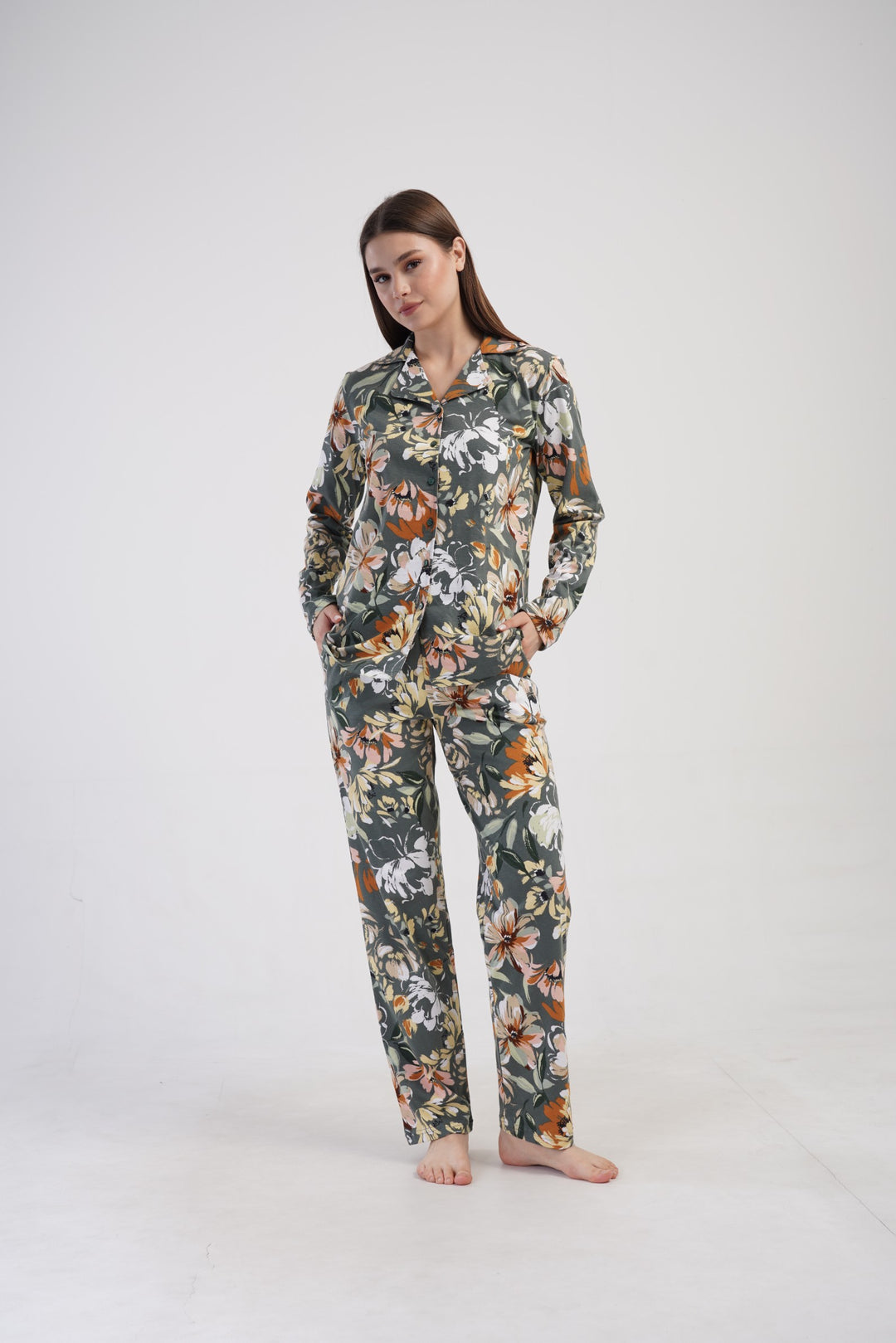 Piżama Damska Vienetta Green Embrace, Zielony, r. M-XXL