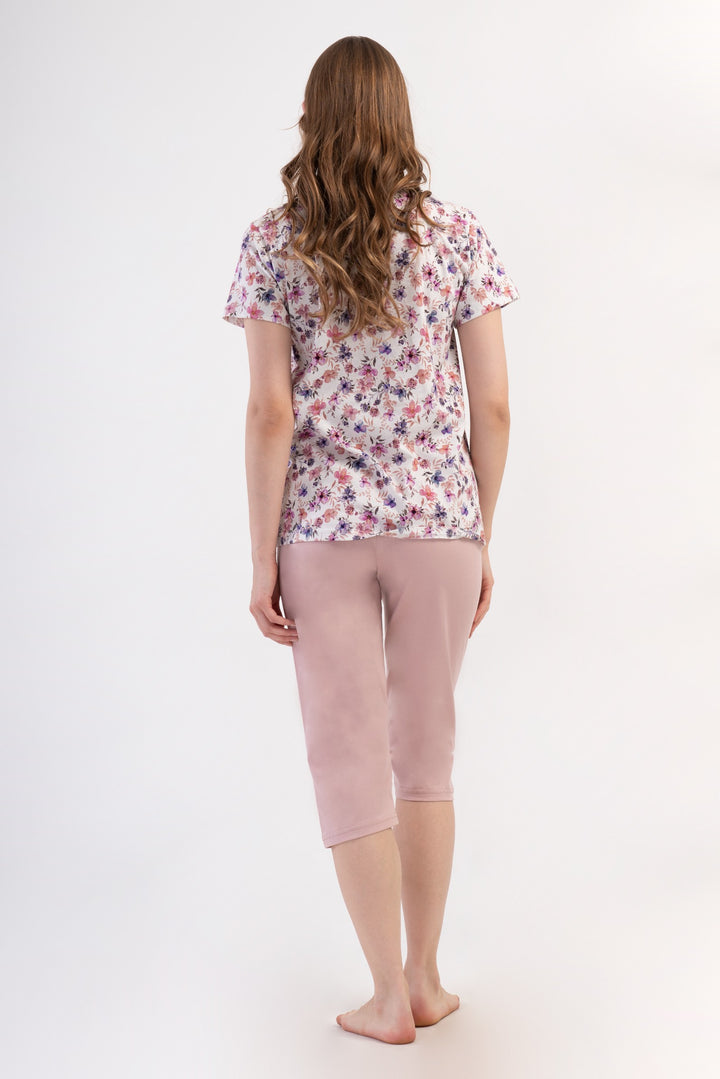 Piżama Damska Vienetta Chill Flowers, Różowy, r. L-XXL