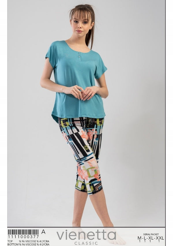 Piżama Damska Vienetta, Blue, Granatowa, r. M-XXL image 1