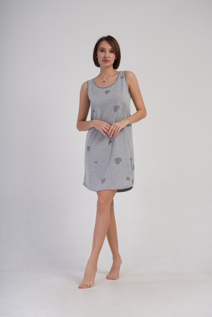 Koszula Nocna Vienetta Hearts Dreams, Szary, r. M-XXL