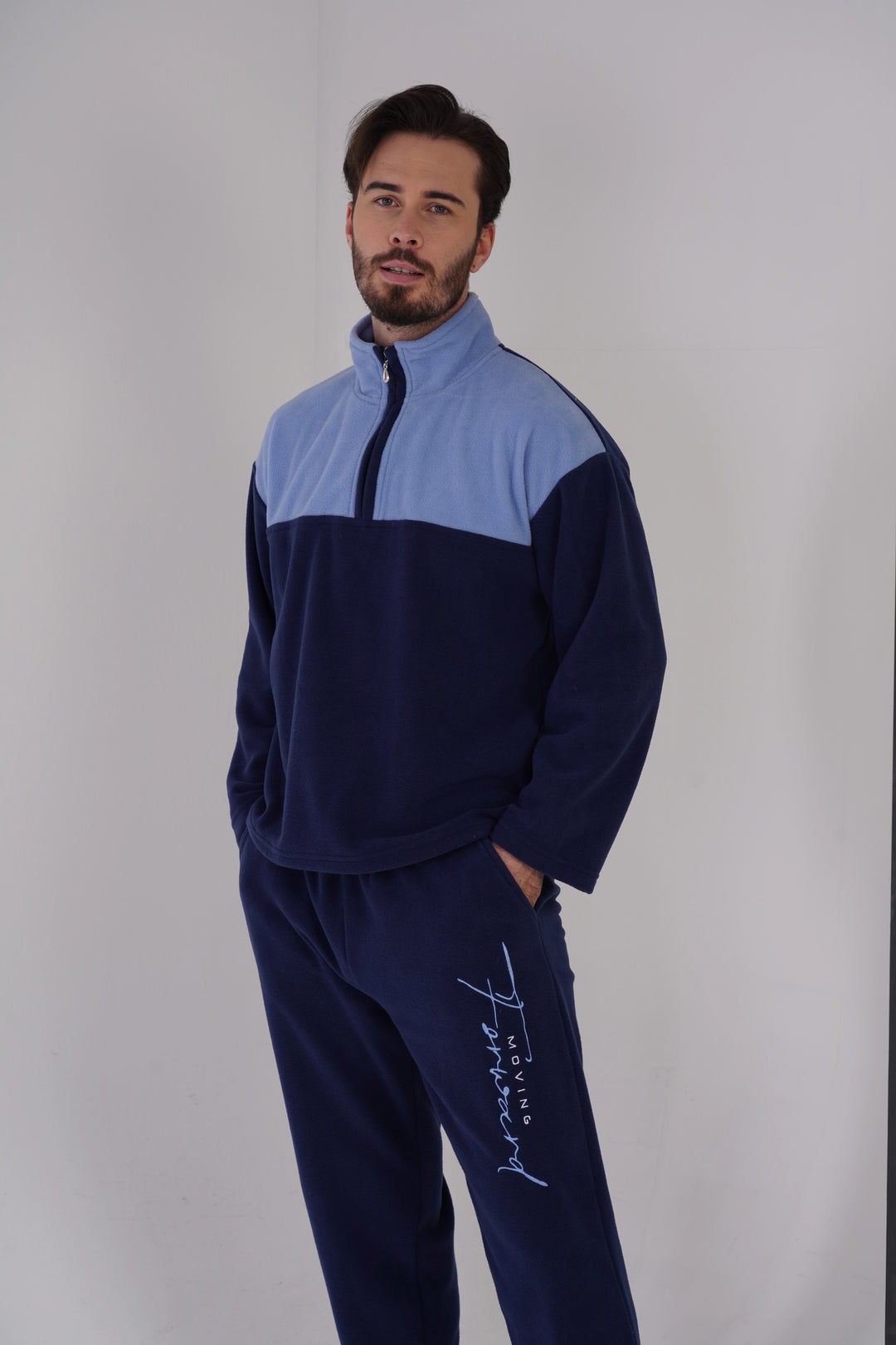 Piżama Męska polarowa Vienetta Look Forward, granatowy, r. M-XXL image 4