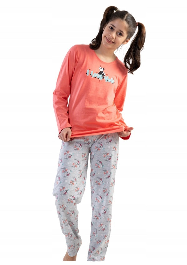 Piżama Dziewczęca Vienetta, I Love You, Różowa, r. 134-164