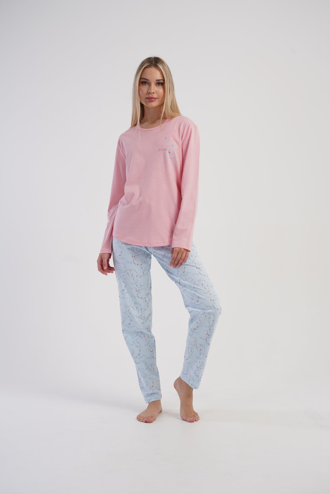 Piżama Damska Vienetta Lovely, Różowy, r. M-XXL