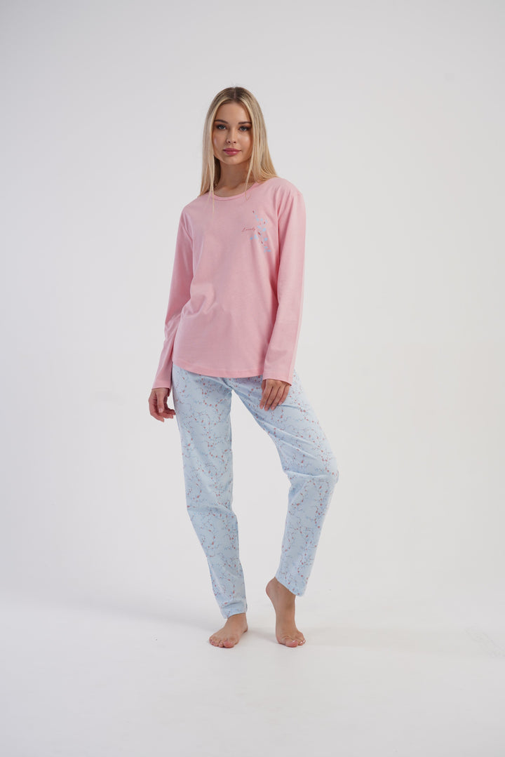 Piżama Damska Vienetta Lovely, Różowy, r. M-XXL